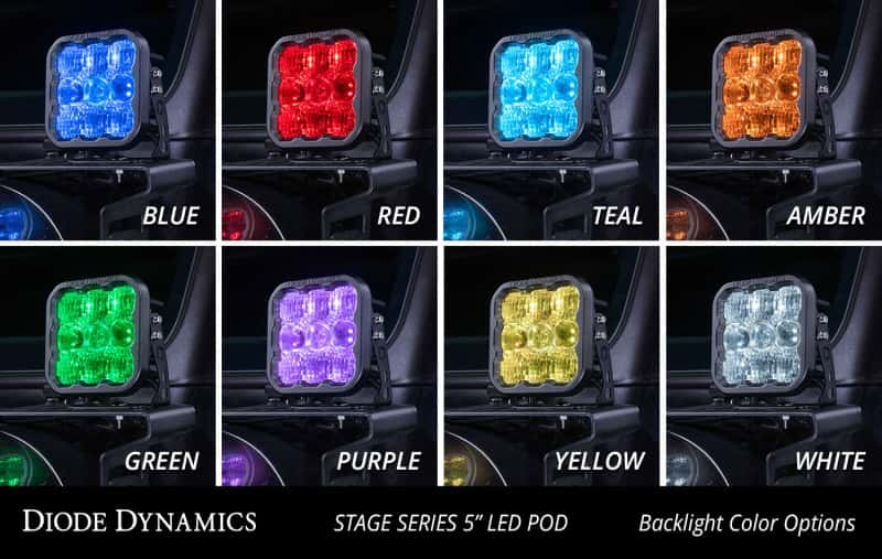 Diode Dynamics — Diode Dynamics SS5 Pro Universal CrossLink 5-Pod Lightbar - Yellow Combo - view 7