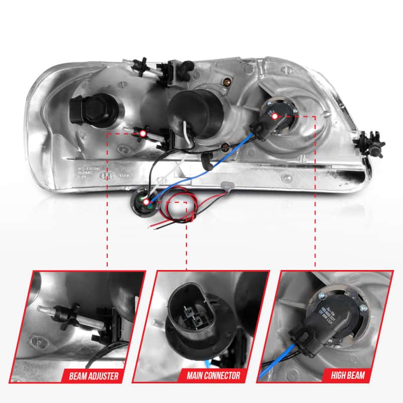 ANZO — ANZO 1997-2003 Ford F-150 Projector Headlights w/ Light Bar Black Housing
Head Light Set
HdLtSet - view 11