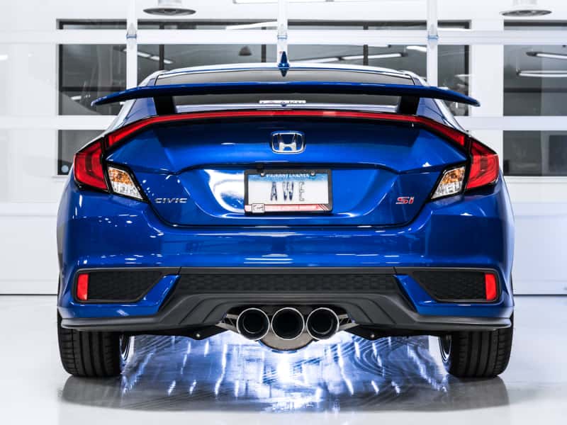 AWE Tuning — AWE Tuning 17-20 Honda Civic Si 1.5L Turbo Dual-to-Triple Tip Conversion Kit - Chrome Silver Tip
Conversion Kit - view 2