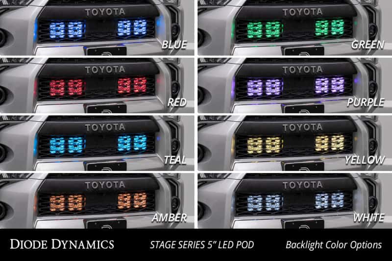 Diode Dynamics — Diode Dynamics 14-23 Toyota 4Runner SS5 Stealth Grille LED 4-Pod Kit Sport - White Combo - view 8