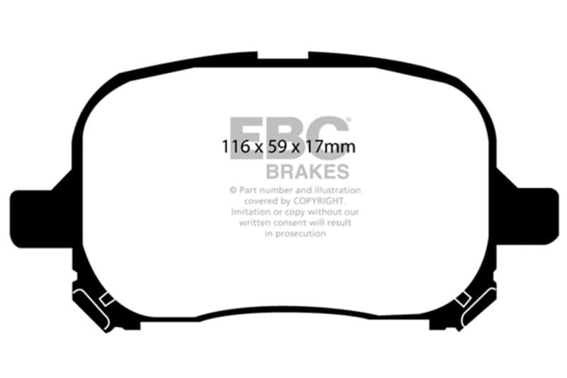 EBC — EBC 97-99 Lexus ES300 3.0 Ultimax2 Front Brake Pads
Disc Brake Pad - view 1