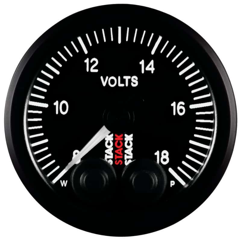 AutoMeter — Autometer Stack 52mm 8-18V Pro-Control Battery Voltage Gauge -Black
Ga Volt PC Blk 18v - view 1
