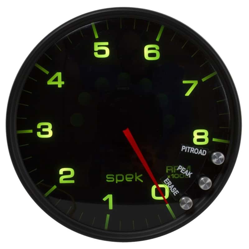 AutoMeter — Autometer Spek-Pro Gauge Tachometer 5in 8K Rpm W/Shift Light & Peak Mem Black/Smoke/Black
GA 5" 8KRPM BSB SPEK - view 8