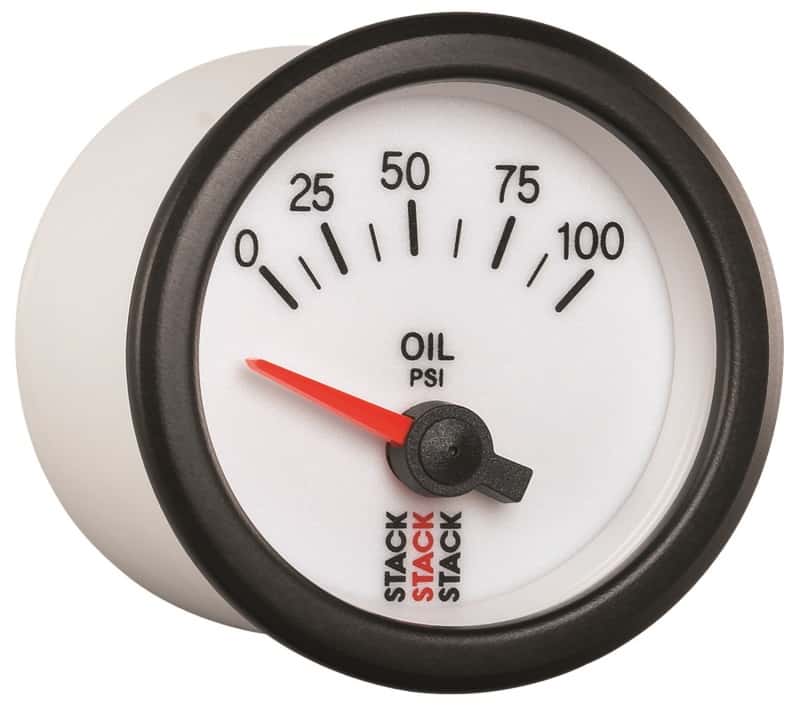 AutoMeter — Autometer Stack 52mm 0-100 PSI 1/8in NPTF Electric Oil Pressure Gauge - White
Ga OP Elec Wt 100psi - view 5