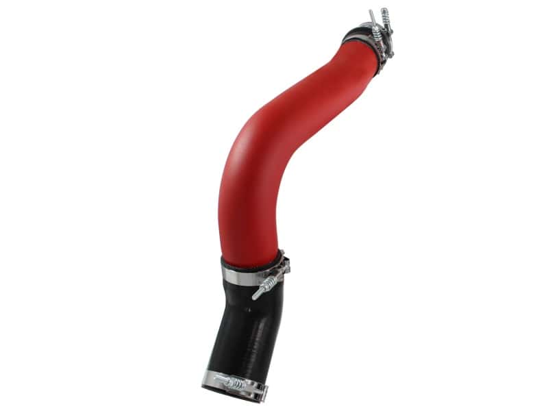 aFe — aFe BladeRunner 3in Red Intercooler Tube Hot Side w/Couplings 13-14 Dodge RAM Diesel 6.7L (td)
Hot Charge Pipe - view 2