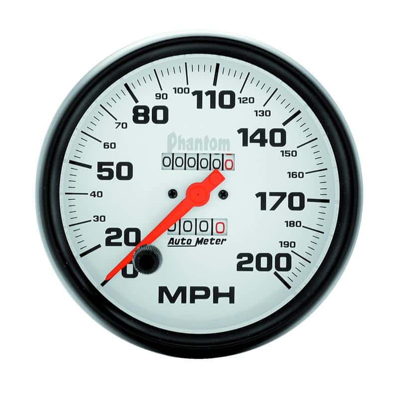 AutoMeter — Autometer Phantom 5in 0-200 MPH Mechanical Speedometer
5" SPEEDO, 200 MPH, - view 2