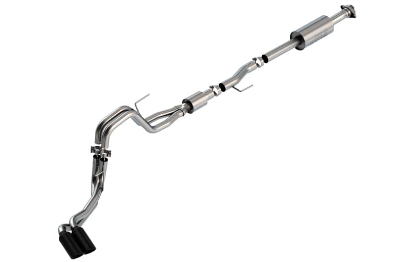 Borla — Borla F-150 2021 5.0L 4dr CC SB EC STB Lariat/KR/Pltm/LTD 3/2.25 DSE Cat-Back S-Type Black CHR Tips
Cat-Back System - view 1