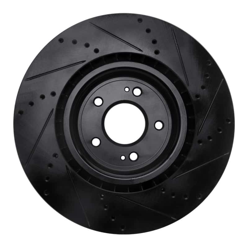 R1 Concepts — R1 08-15 Mitsubishi Lancer Front Left Drilled & Slotted Black Brake Rotor
R1 Brake Rotor Drill - view 5