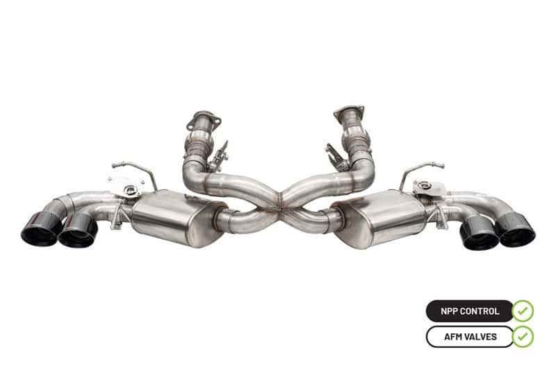 CORSA Performance — Corsa 2020-25 Corvette C8 3in Valved Cat-Back 4.5in Blk Quad Tips - Fits Factory Perf Exhaust w/ AFM
Exhaust - view 2