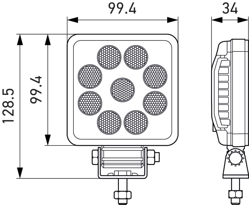 Hella — Hella ValueFit LED Work Light PS1000 LED MV CR LT
Universal Work Lamp - view 2