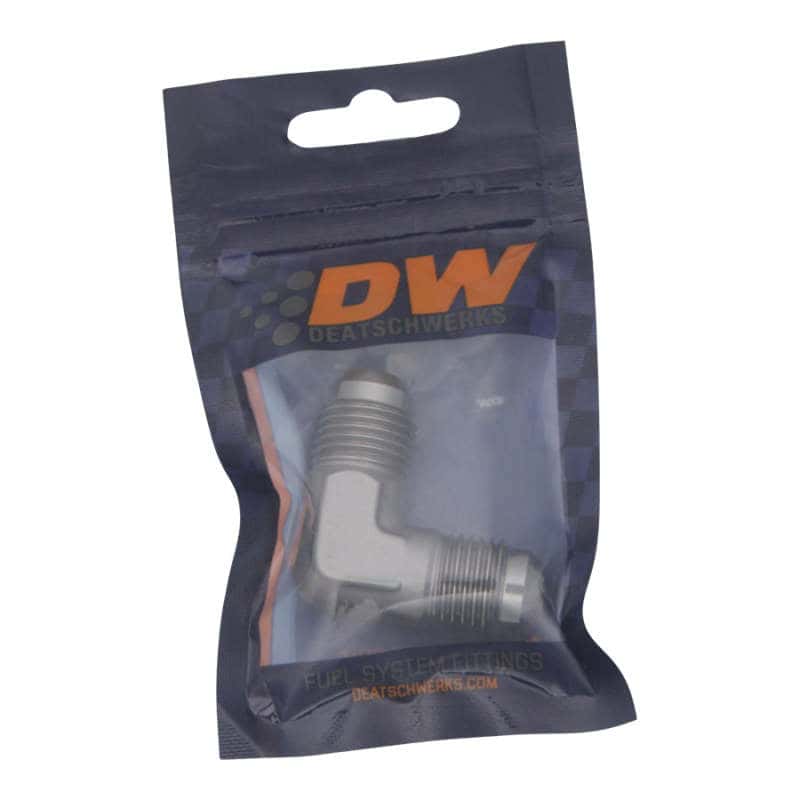 DeatschWerks — DeatschWerks 6AN Male Flare To 6AN Male Flare 90-Degree Coupler Fitting - view 2