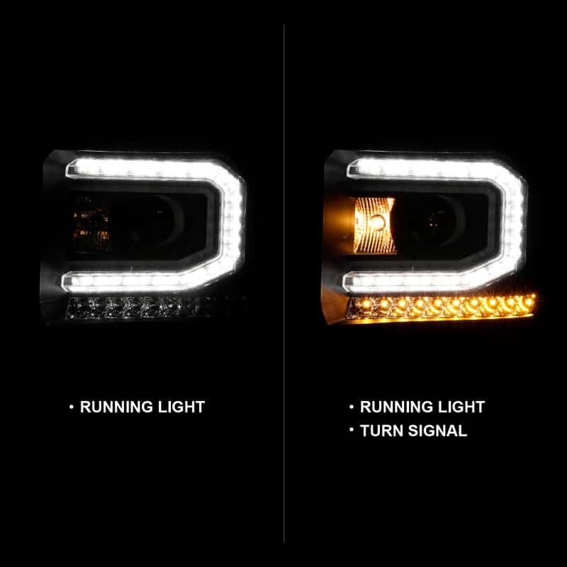 ANZO — ANZO 2016-2019 GMC Sierra 1500 Projector Headlight Plank Style Black w/ Sequential Amber Signal
Head Light Set
HdLtSet - view 9