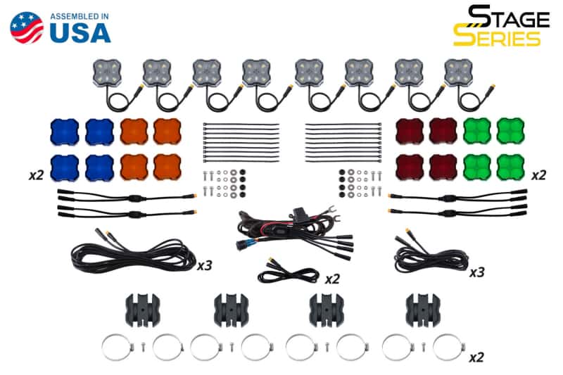Diode Dynamics — Diode Dynamics Stage Series SXS Rock Light Installer Kit - RGBW M8 (8-pack) - view 11