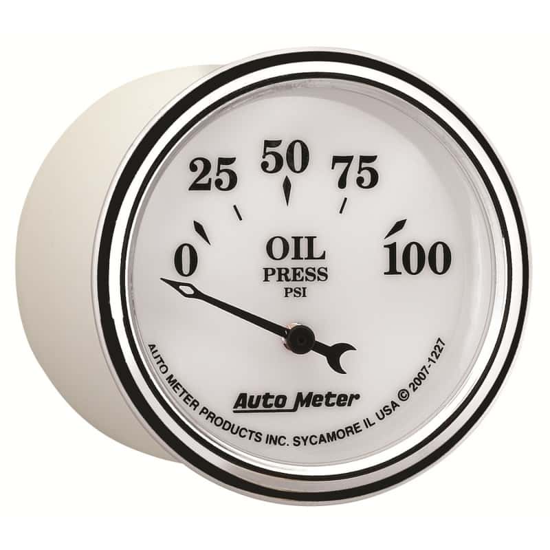 AutoMeter — AutoMeter Gauge Oil Press 2-1/16in. 100PSI Elec Old Tyme White II
2-1/16" OIL PRESS, 0 - view 11