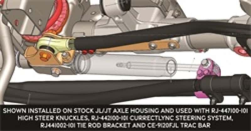 RockJock — RockJock JL/JT Currectlync High Steer Trac Bar and Steering Stabilizer Shock Relocation Bracket
Track Bar Bracket - view 4