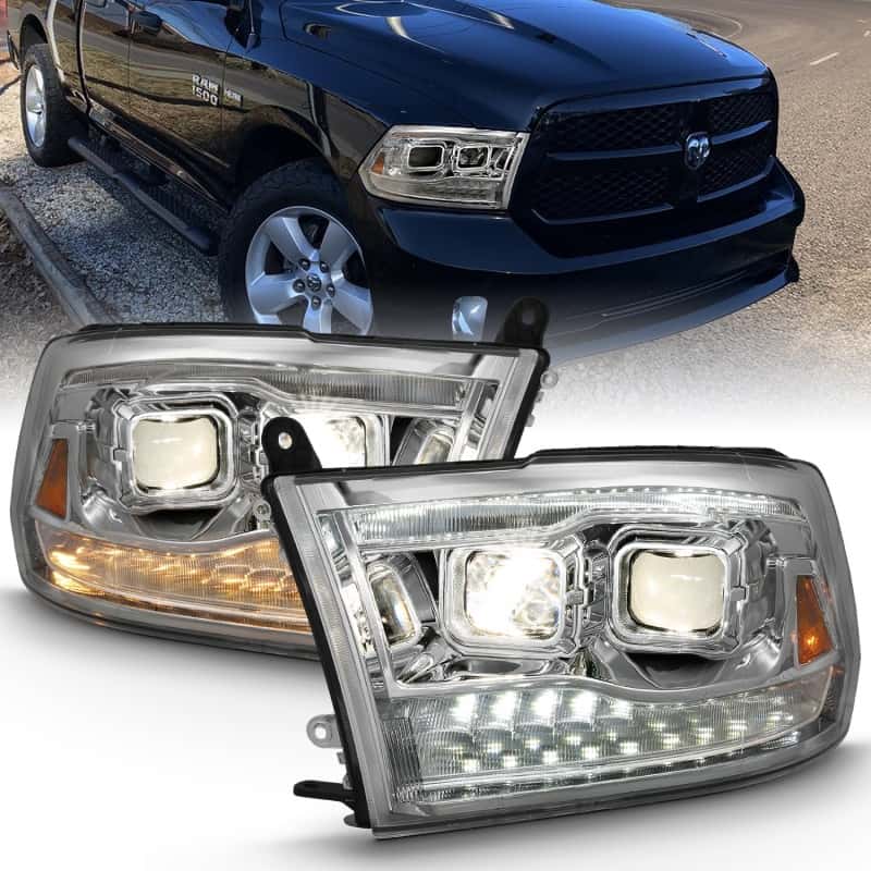 ANZO — ANZO 2009-2018 Dodge Ram 1500 Projector H.L. Switchback Black Amber
Head Light Set
HdLtSet - view 1