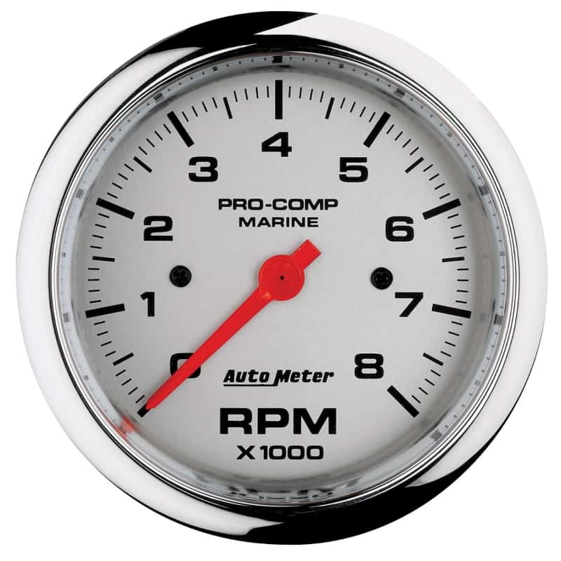 AutoMeter — Autometer Marine Chrome Ultra-Lite 3-3/8in 8k RPM Tachometer Gauge
3.4" TACH 8KRPM MC - view 1
