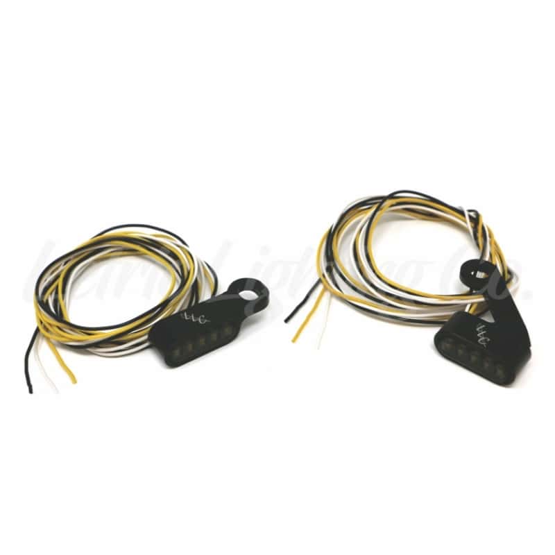 Letric Lighting — Letric Lighting Black Mini Mirror Mounted Front LED Turn Signals - Black - view 1