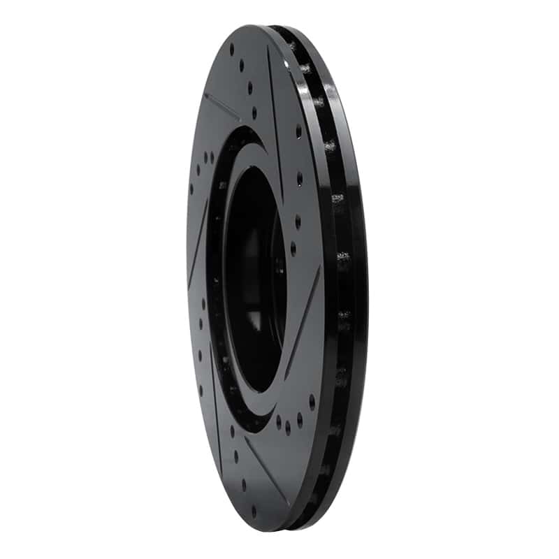 R1 Concepts — R1 2012-2019 Fiat 500E Front Left Drilled & Slotted Black Brake Rotor
R1 Brake Rotor Drill - view 4
