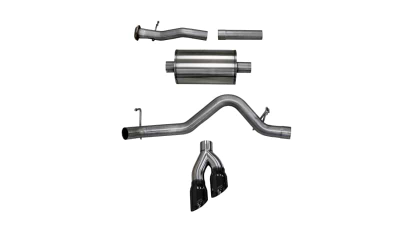 CORSA Performance — Corsa 2017-22 Chevrolet Colorado 3.7L Extended Cab Sport Cat-Back System Single Rear Exit Black Tips
Exhaust - view 3