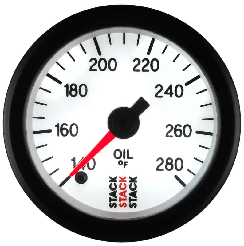 AutoMeter — Autometer Stack 52mm 140-280 Deg F 1/8in NPTF Male Pro Stepper Motor Oil Temp Gauge - White
Ga OT ProStpr W 280F - view 4