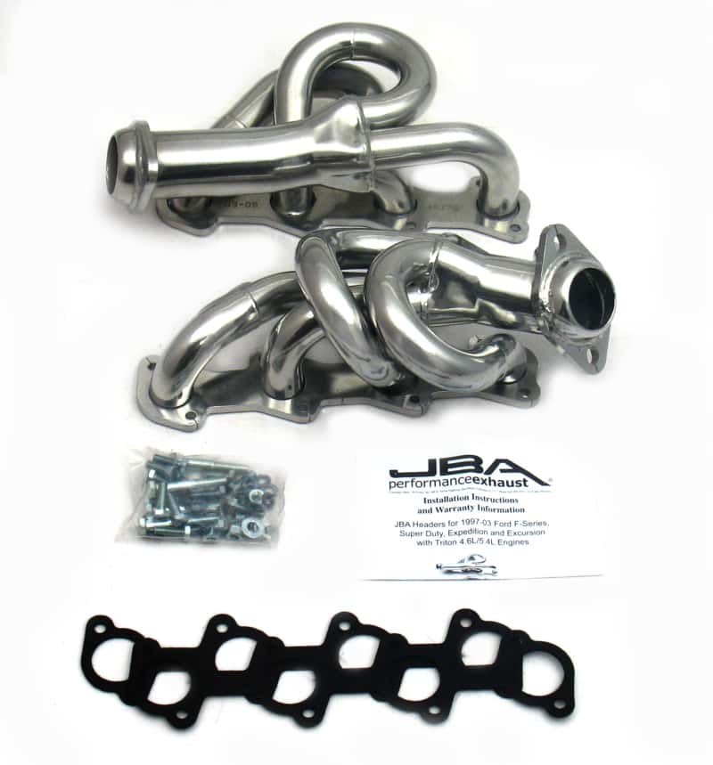 JBA — JBA 97-03 Ford F-150 4.6L 2V 1-1/2in Primary Silver Ctd Cat4Ward Header
Exhaust Header - view 1