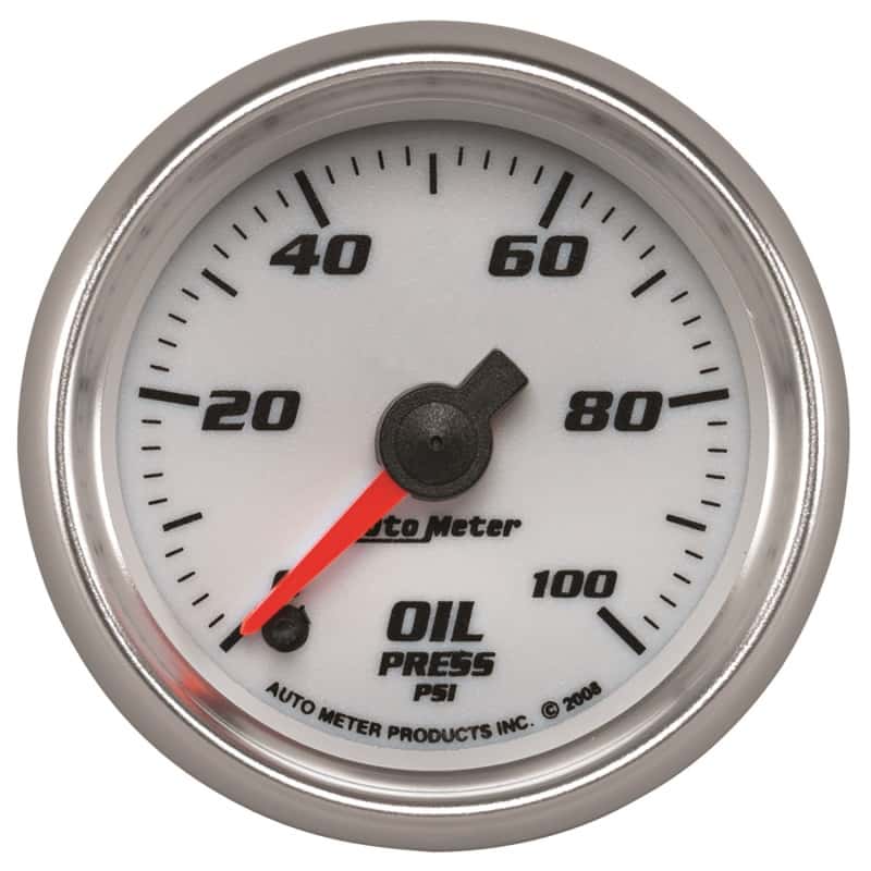 AutoMeter — Autometer Pro-Cycle Gauge Oil Pressure 2 1/16in 100psi Digital Stepper Motor White
2" OILP STPR PC C2 - view 1
