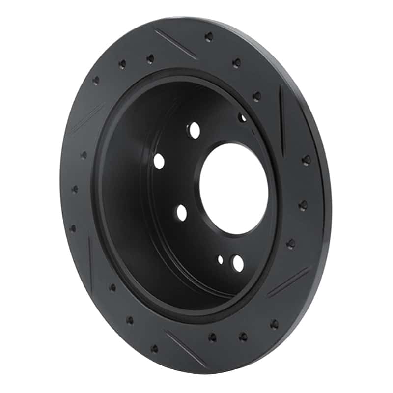 R1 Concepts — R1 04-12 Mitsubishi Eclipse Rear Left Drilled & Slotted Black Brake Rotor
R1 Brake Rotor Drill - view 4