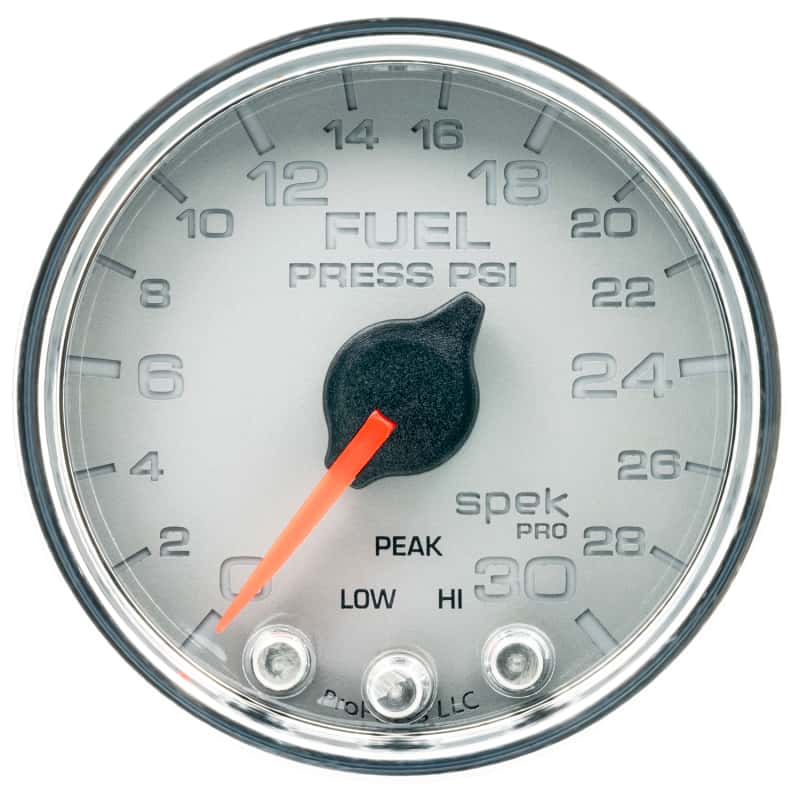AutoMeter — Autometer Spek-Pro Gauge Fuel Press 2 1/16in 30psi Stepper Motor W/Peak & Warn Slvr/Chrm
GA 2" FP 30 SCC SPEK - view 1