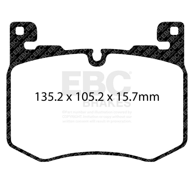 EBC — EBC 2019+ Jaguar F-Pace 5.0 Supercharged Bluestuff Front Brake Pads
Disc Brake Pad - view 5