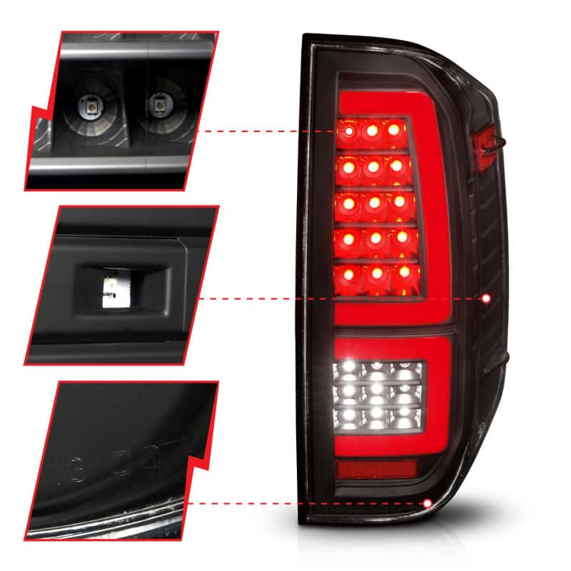 ANZO — ANZO 2014-2021 Toyota Tundra LED Taillights Black Housing/Clear Lens - view 10