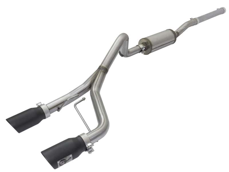 aFe — aFe Rebel Series CB 2.5in Dual Center Exit SS Exhaust w/ Black Tips 07-15 Jeep Wrangler 3.6L/3.8L V6
Cat-Back Exhaust - view 1