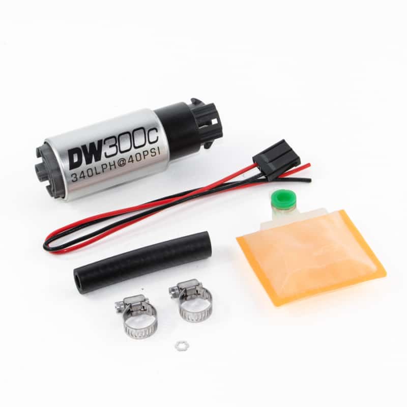 DeatschWerks — DeatschWerks 340lph DW300C Compact Fuel Pump w/ Universal Install Kit (w/ Mounting Clips) - view 1