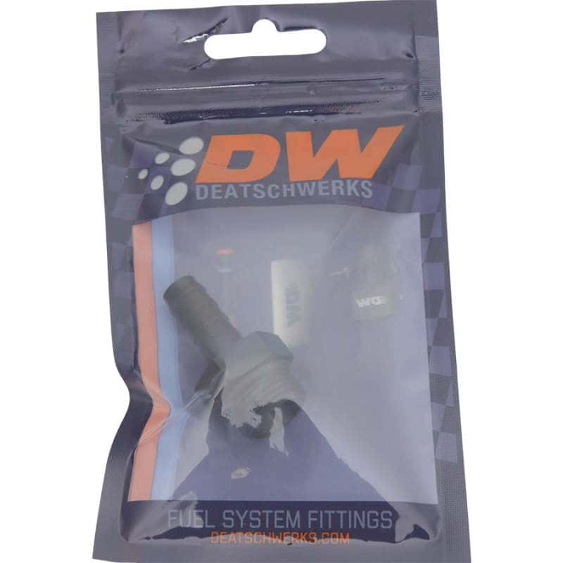 DeatschWerks — DeatschWerks 8AN ORB Male to 3/8in Male Triple Barb Fitting (Incl O-Ring) - Anodized Matte Black
Lines & Fittings - view 2