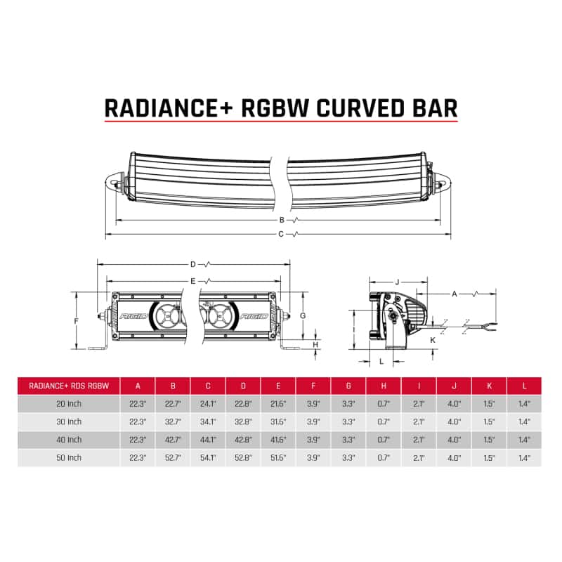 Rigid Industries — Rigid Industries Radiance+ Curved 50in. RGBW Light Bar
RAD+ CURVED 50 RGBW
RAD+CURVED 50 RGBW - view 10