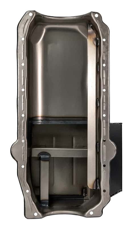Moroso — Moroso Pre-85 Chevrolet Small Block (w/Passenger Side Dipstick) Wet Sump 7qt 8in Steel Oil Pan - Blk - view 2