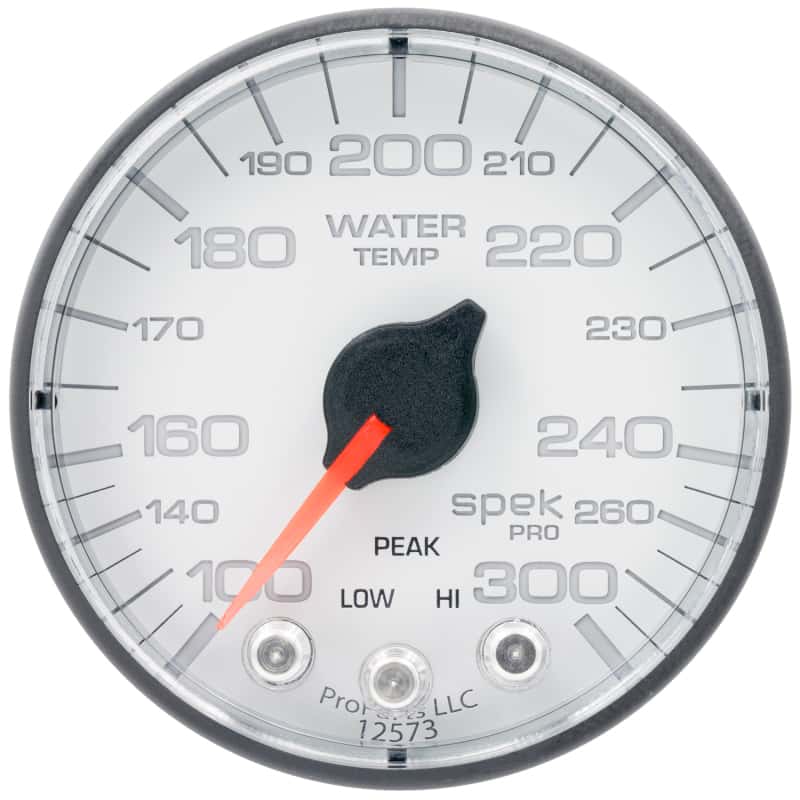 AutoMeter — Autometer Spek-Pro Gauge Water Temp 2 1/16in 300f Stepper Motor W/Peak & Warn Wht/Blk
GA 2" WTEMP WFB SPEK - view 1