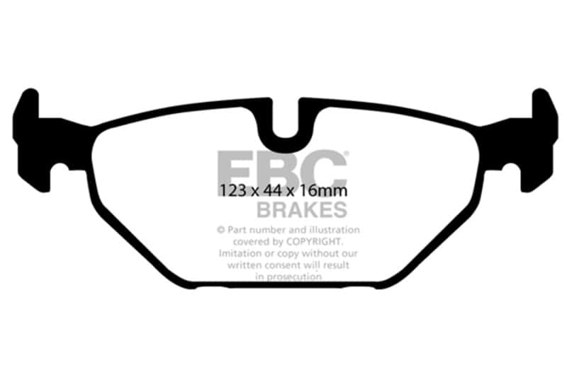 EBC — EBC 99-01 Saab 9-5 2.3 Turbo (Aero) Yellowstuff Rear Brake Pads
Disc Brake Pad - view 1