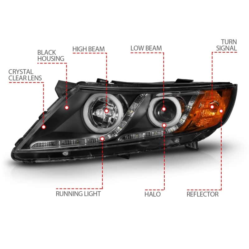 ANZO — ANZO 2011-2013 Kia Optima Projector Headlights w/ Halo Black (CCFL)
Head Light Set
HdLtSet - view 5