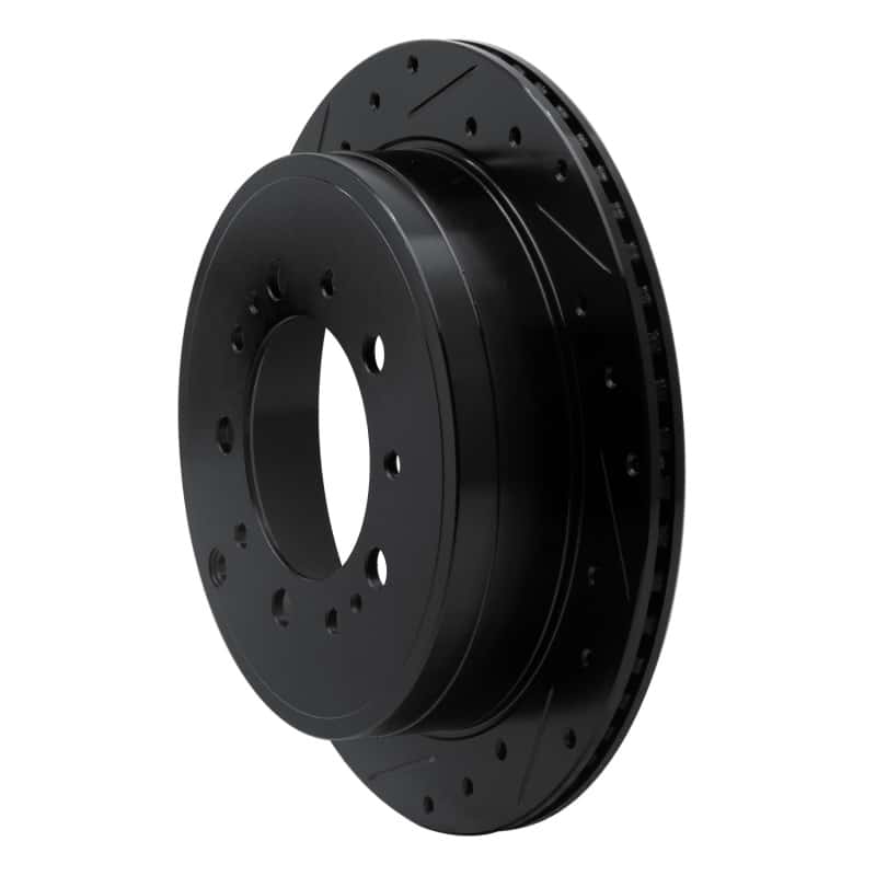 R1 Concepts — R1 07-22 Lexus LX570 Rear Left Drilled & Slotted Black Brake Rotor
R1 Brake Rotor Drill - view 2
