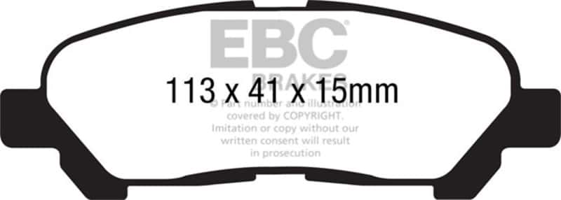 EBC — EBC 09-13 Toyota Highlander 2.7 2WD/4WD Ultimax2 Rear Brake Pads
Disc Brake Pad - view 1