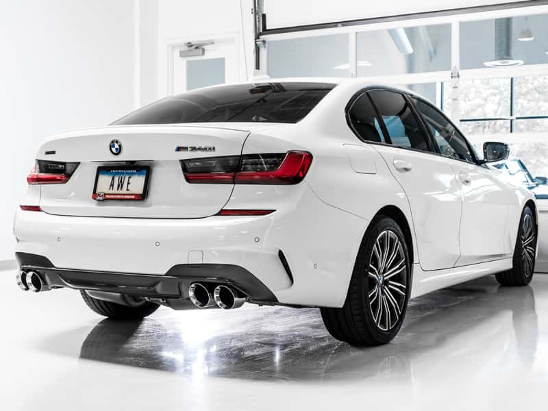 AWE Tuning — AWE Tuning 2019+ BMW M340i (G20) Non-Resonated Touring Edition Exhaust - Quad Chrome Silver Tips
Touring Exhaust - view 2