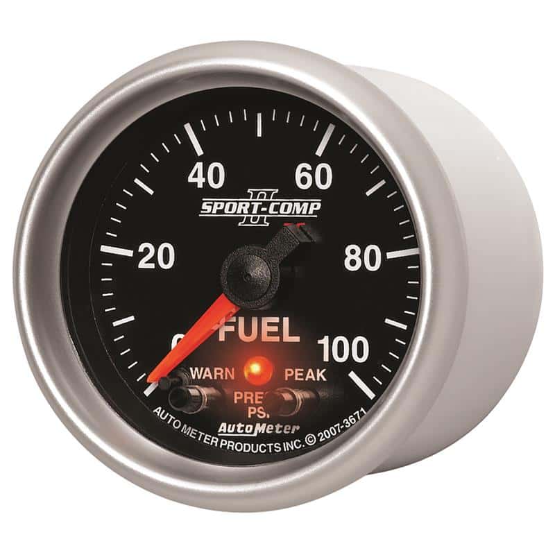 AutoMeter — Autometer Sport-Comp II 52mm 0-100 PSI Fuel Pressure Gauge
2-1/16" FUEL PRESS 0 - view 3