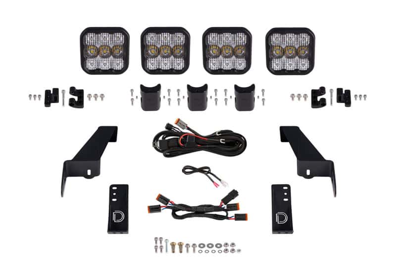 Diode Dynamics — Diode Dynamics Jeep JL SS5 4-Pod CrossLink Grille Lightbar Kit Sport - White Combo - view 1