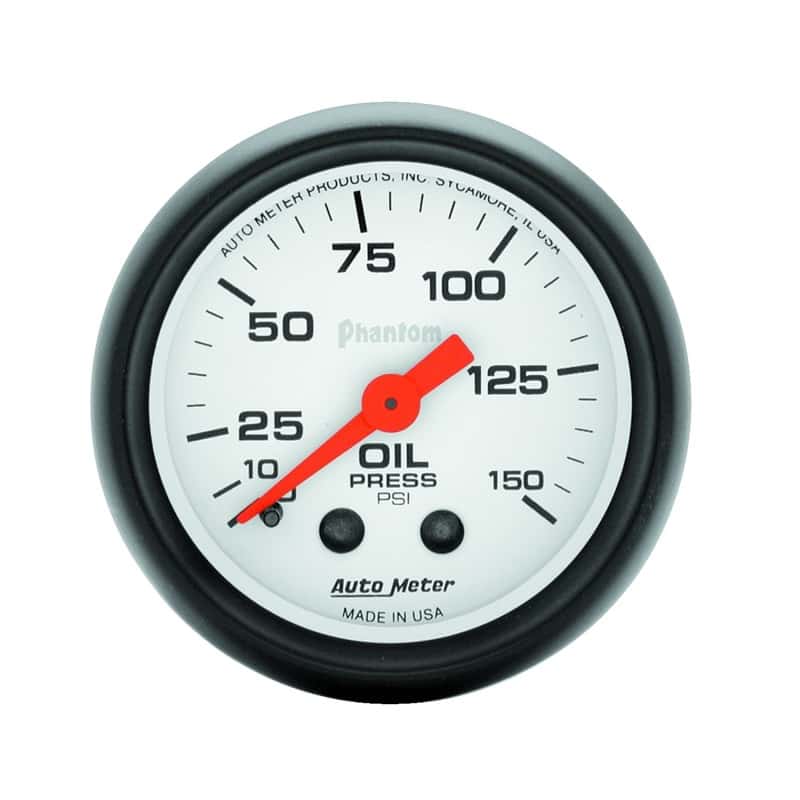 AutoMeter — Autometer Phantom 52mm 150 PSI Mechanical Oil Pressure Gauge
2" OIL PRESS, 0-150 - view 1