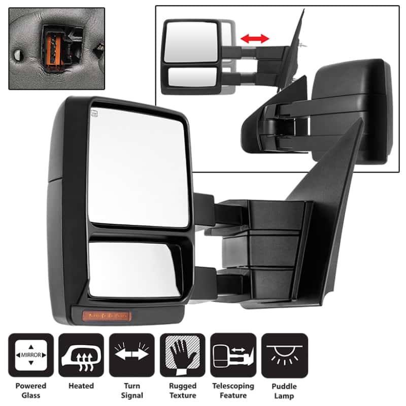 SPYDER — xTune Ford F150 07-14 Power Heated Amber LED Signal Telescoping Mirror Left MIR-FF15007S-PWH-AM-L
Door Mirror Set - view 1
