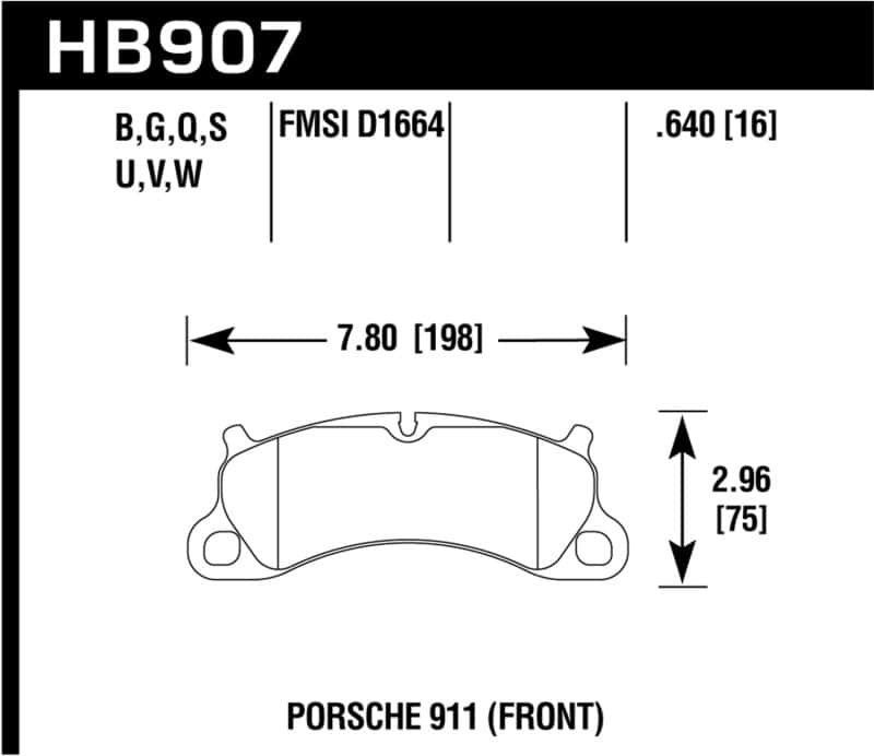 Hawk Performance — Hawk 12-16 Porsche 911 Carrera S DTC-60 Front Brake Pads
Disc Brake Pad - view 1