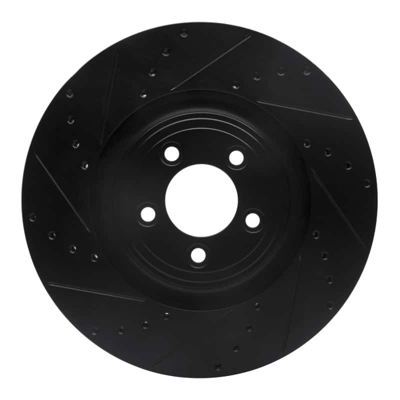 R1 Concepts — R1 06-21 Jaguar F-Type Front Left Drilled & Slotted Black Brake Rotor
R1 Brake Rotor Drill - view 1