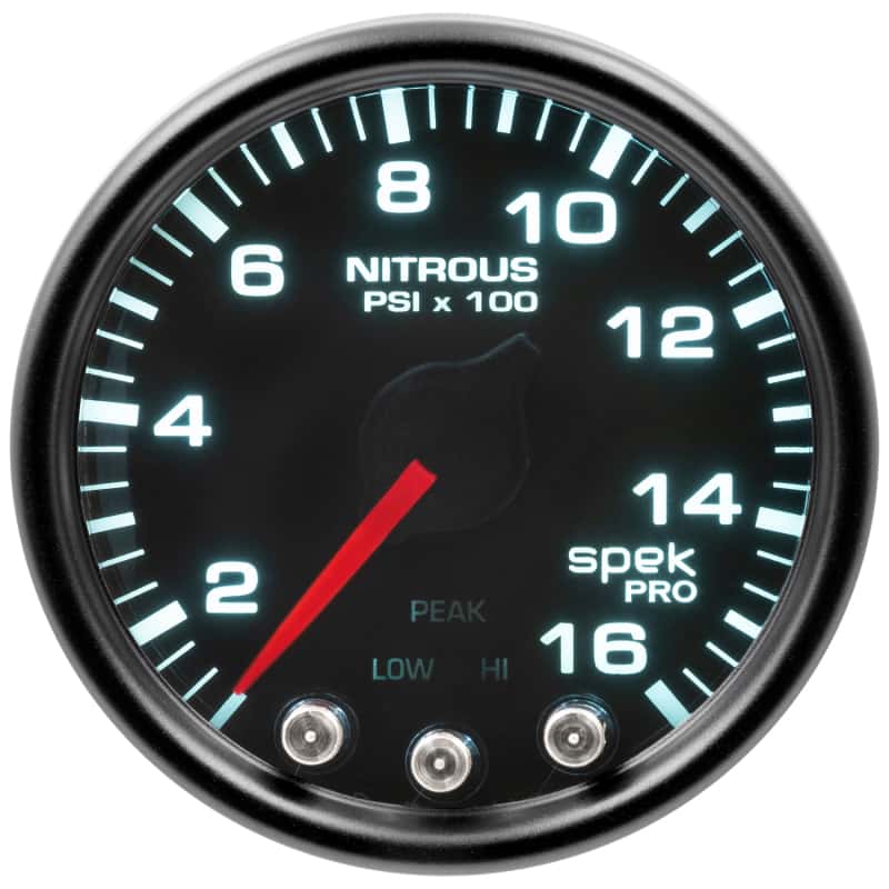 AutoMeter — Autometer Spek-Pro Gauge Nitrous Press 2 1/16in 1600psi Stepper Motor W/Peak & Warn Blk/Smoke/Blk
GA 2" N2O BSB SPEK - view 2