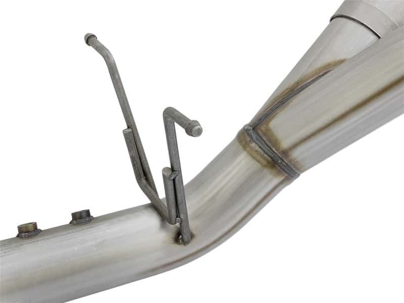 aFe — aFe ATLAS 4in DPF-Back Alum Steel Exhaust System w/Dual Exit Black Tip 2017 GM Duramax 6.6L (td)
DPF-Back Exhaust - view 3